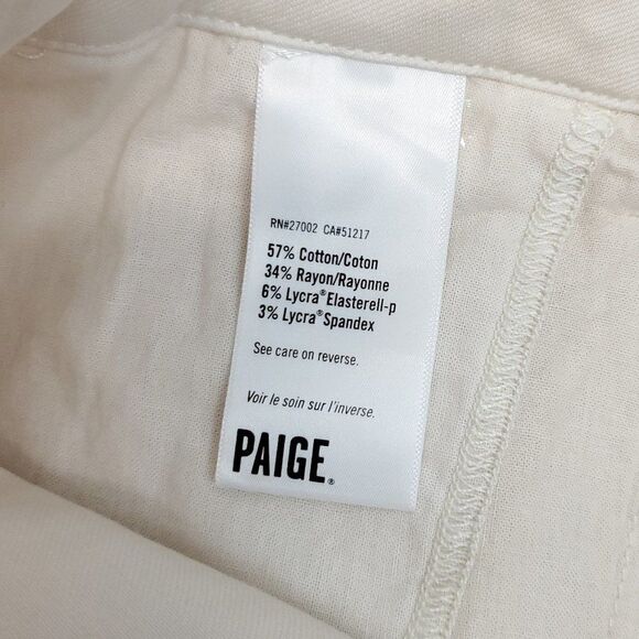 PAIGE Pleated Mayslie Double Button Skinny Jeans Size 32 - Picture 13 of 13